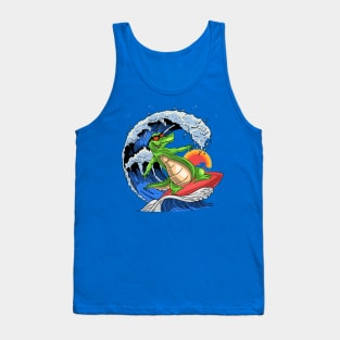 Surfing Alligator Tank Top